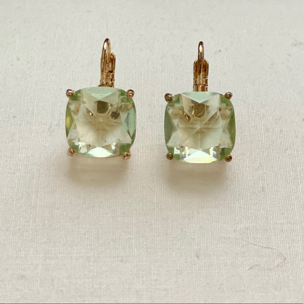 Beautiful pale green gemstone drop earrings
